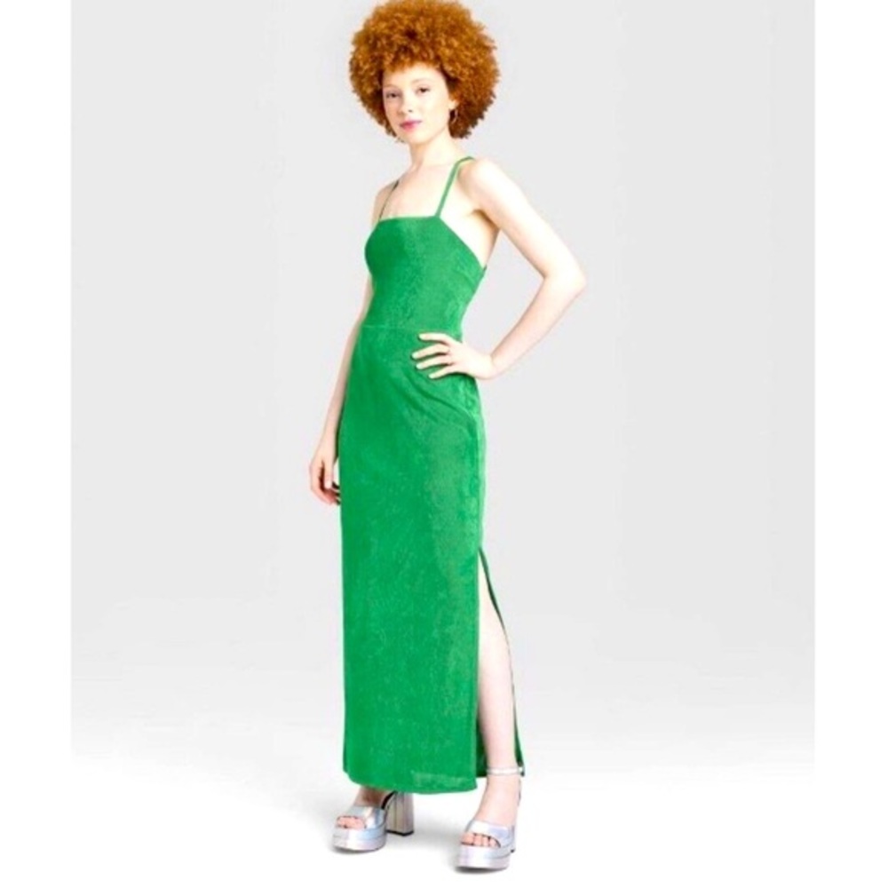 Women's Lace-Up Back Maxi Bodycon Dress - Wild Fable green XXS